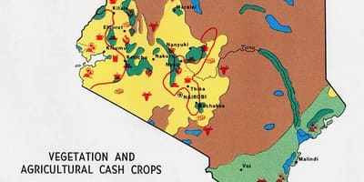 Карта Кеніі прыродных рэсурсаў