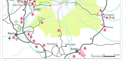 Гара Кенія на карце Афрыкі