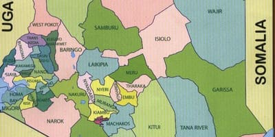 Акругах Кеніі на карце